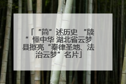 “简”述历史 “牍”懂中华 湖北省云梦县擦亮“秦律圣地、法治云梦”名片