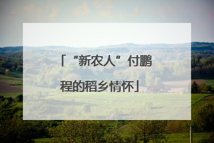 “新农人”付鹏程的稻乡情怀