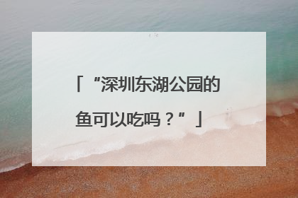 “深圳东湖公园的鱼可以吃吗？”