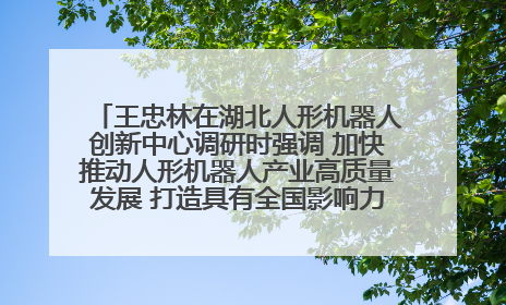 王忠林在湖北人形机器人创新中心调研时强调 加快推动人形机器人产业高质量发展 打造具有全国影响力的研发创新基地