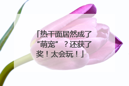 热干面居然成了“萌宠”？还获了奖！太会玩！