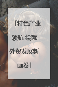 特色产业领航 绘就外贸发展新画卷