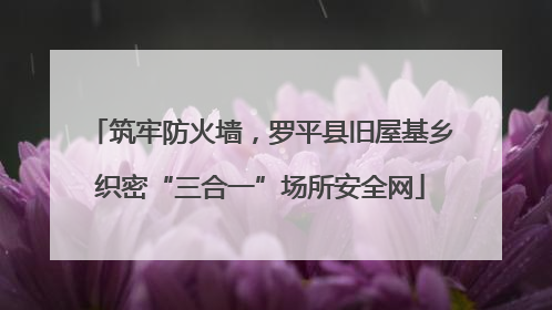 筑牢防火墙，罗平县旧屋基乡织密“三合一”场所安全网