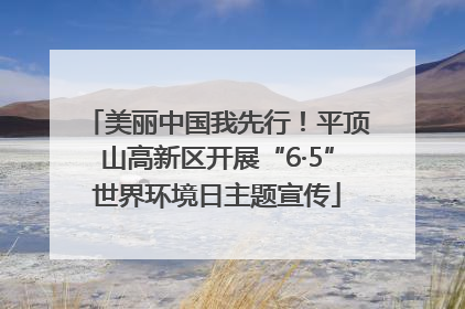 美丽中国我先行！平顶山高新区开展“6·5”世界环境日主题宣传