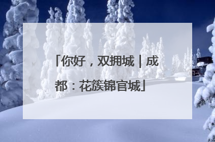 你好，双拥城｜成都：花簇锦官城
