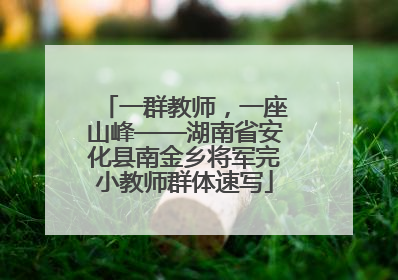 一群教师，一座山峰——湖南省安化县南金乡将军完小教师群体速写