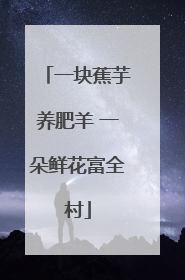 一块蕉芋养肥羊 一朵鲜花富全村