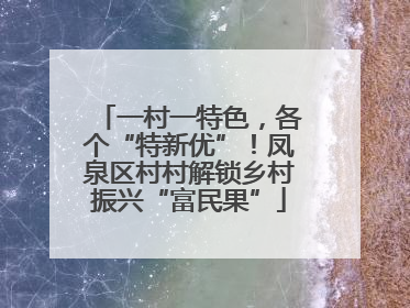 一村一特色，各个“特新优”！凤泉区村村解锁乡村振兴“富民果”