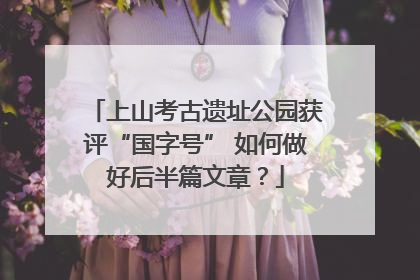 上山考古遗址公园获评“国字号” 如何做好后半篇文章？