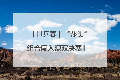 世乒赛｜“莎头”组合闯入混双决赛
