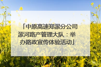 中原高速郑漯分公司漯河路产管理大队：举办路政宣传体验活动