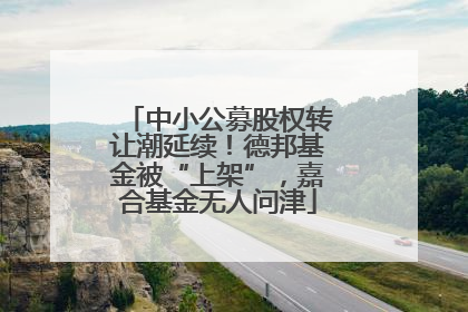 中小公募股权转让潮延续！德邦基金被“上架”，嘉合基金无人问津