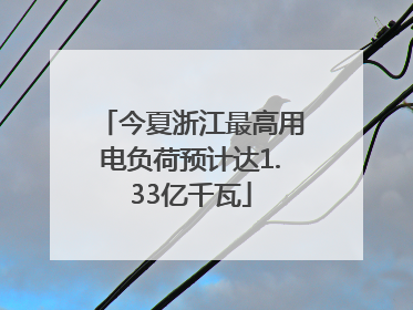 今夏浙江最高用电负荷预计达1.33亿千瓦