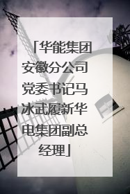 华能集团安徽分公司党委书记马冰武履新华电集团副总经理