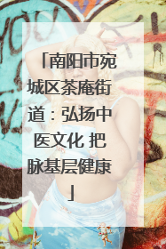 南阳市宛城区茶庵街道：弘扬中医文化 把脉基层健康