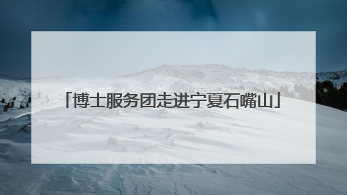 博士服务团走进宁夏石嘴山