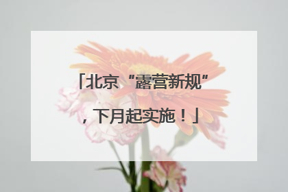 北京“露营新规”，下月起实施！