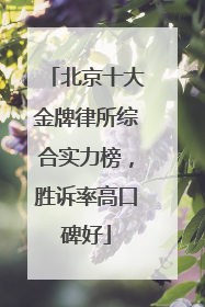 北京十大金牌律所综合实力榜，胜诉率高口碑好