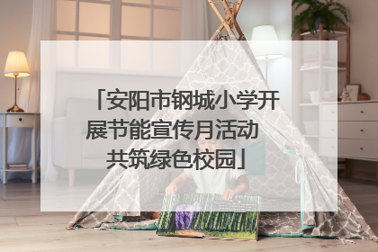 安阳市钢城小学开展节能宣传月活动 共筑绿色校园