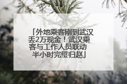 外地乘客刚到武汉丢2万现金！武汉乘客与工作人员联动 半小时完璧归赵