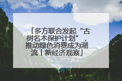 多方联合发起“古树名木保护计划”，推动绿色消费成为潮流丨新经济观察