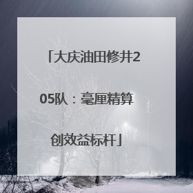 大庆油田修井205队：毫厘精算创效益标杆