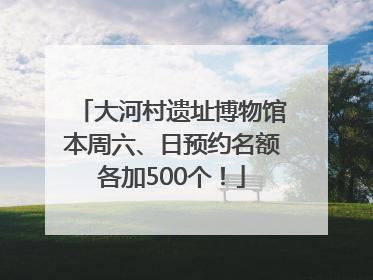 大河村遗址博物馆本周六、日预约名额各加500个！
