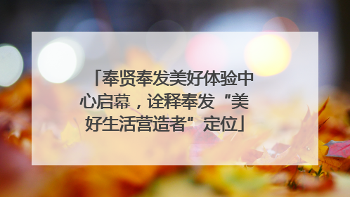 奉贤奉发美好体验中心启幕，诠释奉发“美好生活营造者”定位