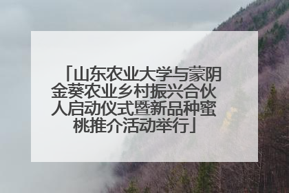 山东农业大学与蒙阴金葵农业乡村振兴合伙人启动仪式暨新品种蜜桃推介活动举行