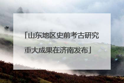 山东地区史前考古研究重大成果在济南发布