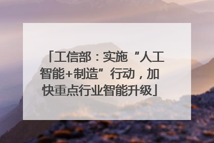 工信部：实施“人工智能+制造”行动，加快重点行业智能升级