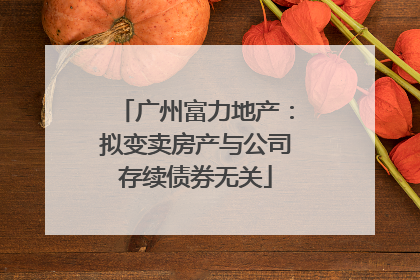 广州富力地产：拟变卖房产与公司存续债券无关