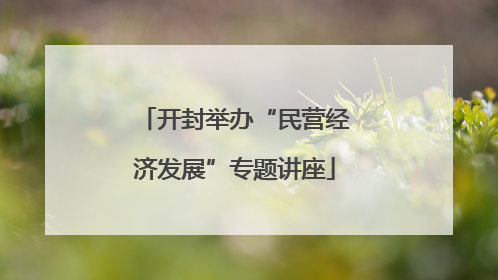开封举办“民营经济发展”专题讲座