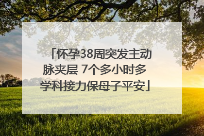 怀孕38周突发主动脉夹层 7个多小时多学科接力保母子平安