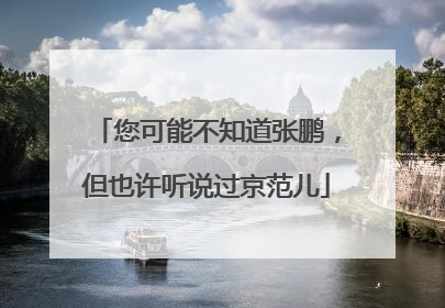您可能不知道张鹏，但也许听说过京范儿