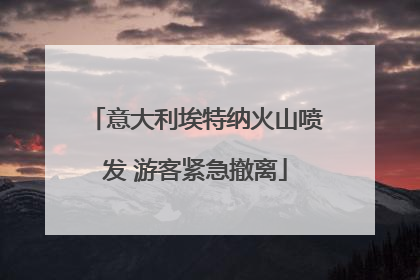 意大利埃特纳火山喷发 游客紧急撤离