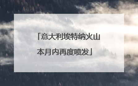意大利埃特纳火山本月内再度喷发