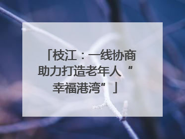 枝江：一线协商助力打造老年人“幸福港湾”