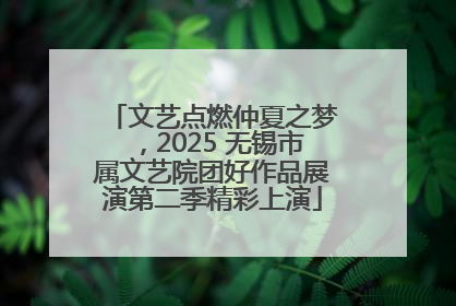 文艺点燃仲夏之梦，2025 无锡市属文艺院团好作品展演第二季精彩上演