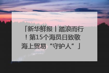 新华鲜报丨踏浪而行！第15个海员日致敬海上贸易“守护人”