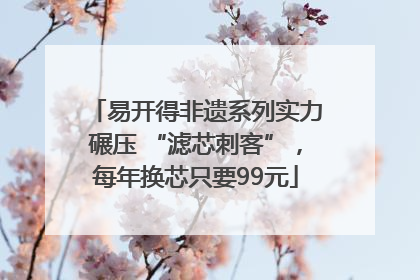 易开得非遗系列实力碾压 “滤芯刺客”，每年换芯只要99元