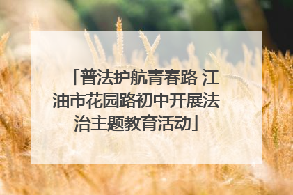 普法护航青春路 江油市花园路初中开展法治主题教育活动