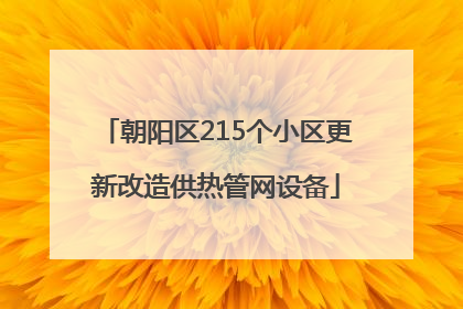朝阳区215个小区更新改造供热管网设备