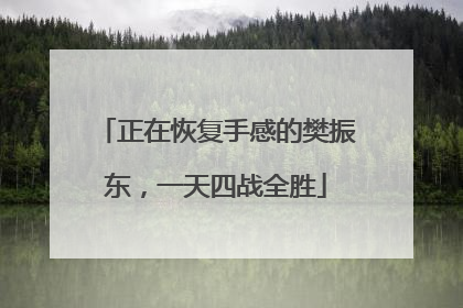 正在恢复手感的樊振东，一天四战全胜