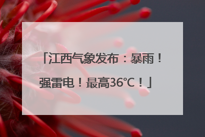 江西气象发布：暴雨！强雷电！最高36℃！