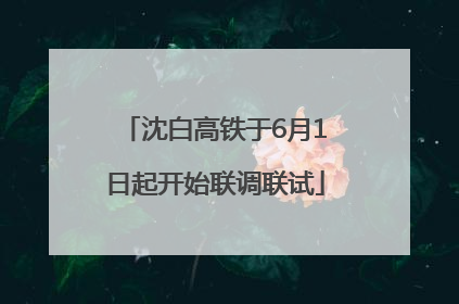沈白高铁于6月1日起开始联调联试