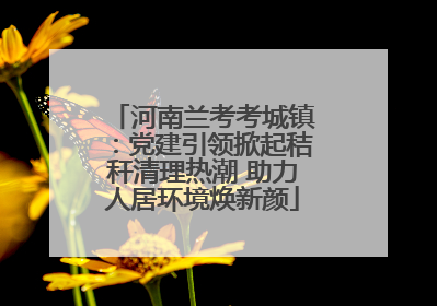 河南兰考考城镇：党建引领掀起秸秆清理热潮 助力人居环境焕新颜