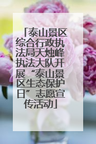 泰山景区综合行政执法局天烛峰执法大队开展“泰山景区生态保护日”志愿宣传活动