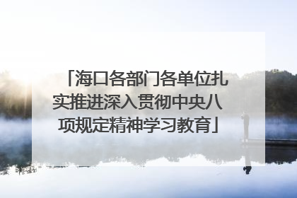 海口各部门各单位扎实推进深入贯彻中央八项规定精神学习教育