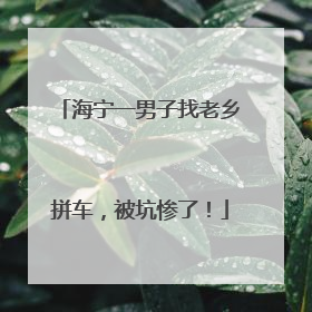 海宁一男子找老乡拼车，被坑惨了！